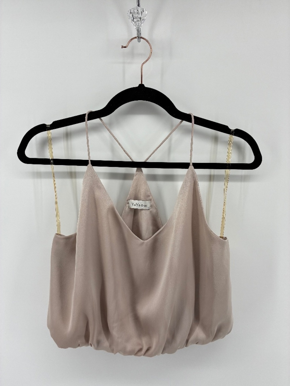 MASSIVE $10 SALE YaYa & Co Champagne Satin Style Strappy Crop Top